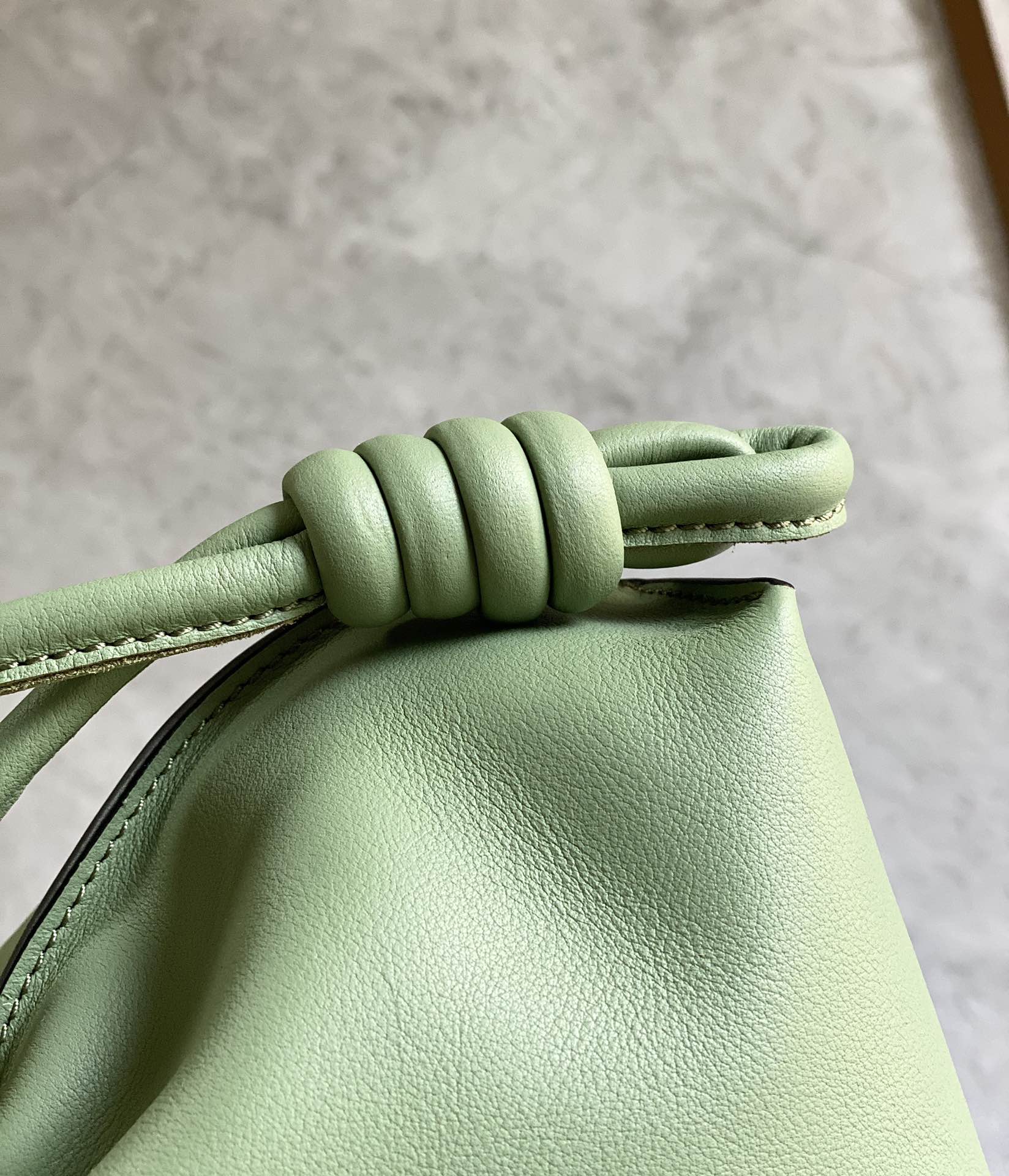 Loewe Medium Flamenco Clutch in Nappa Calfskin Light Green